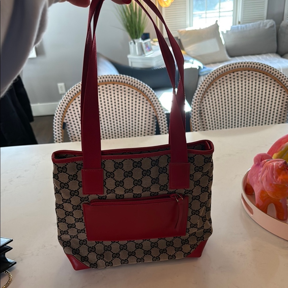 FLASH Sale! 💯 Authentic Gucci Red and Gray/Blue Tote Bag